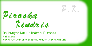 piroska kindris business card